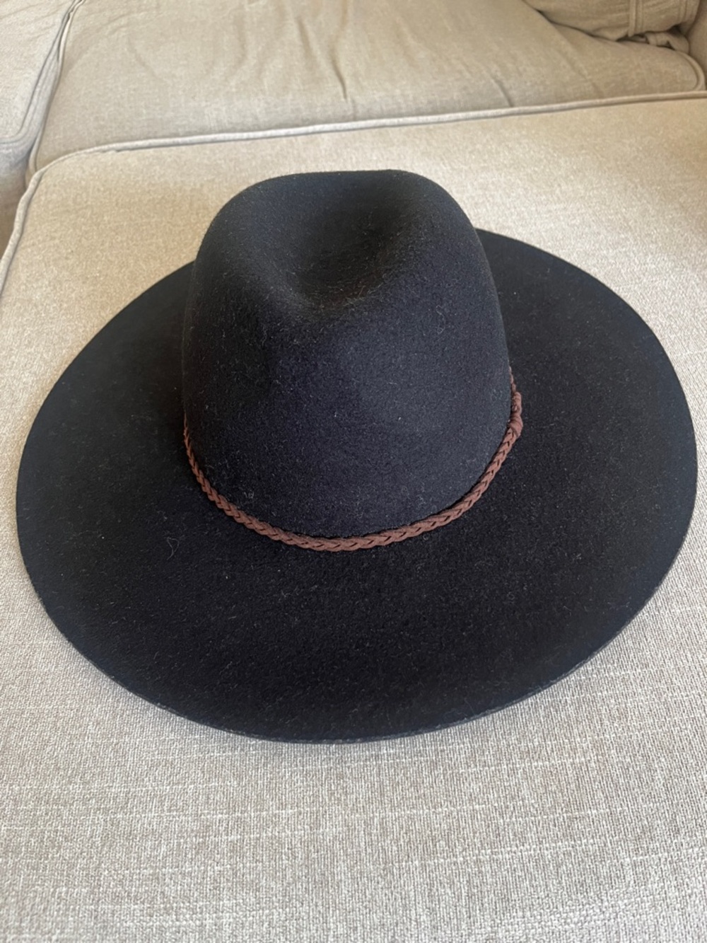 MYONLY Black Wool Felt Fedora Hat